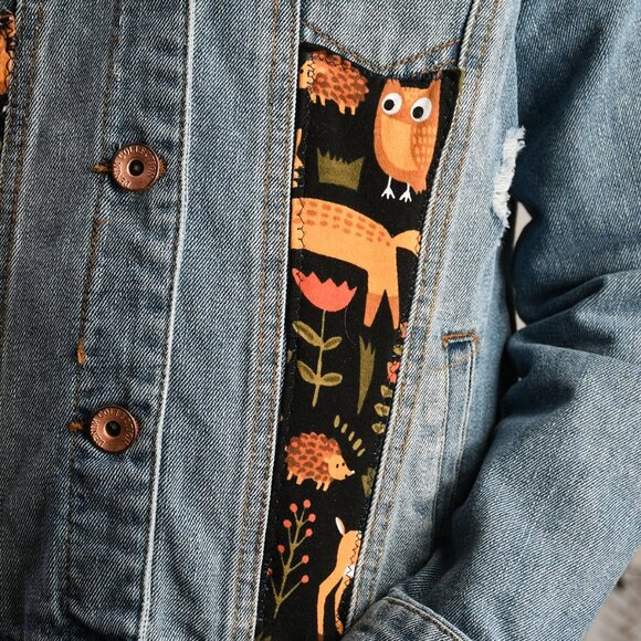 Cisono denim  jacket Girls 12 upcycled - Picture 4 of 7